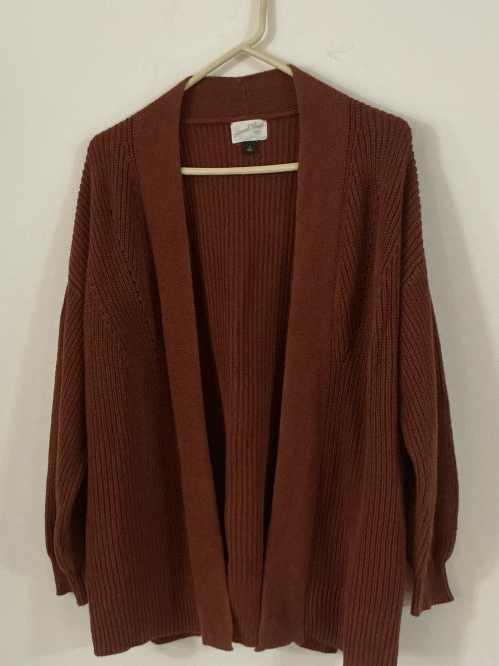 Universal Thread Open-Front Cardigan Sweater - Rust Brown - Small